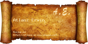 Atlasz Ervin névjegykártya